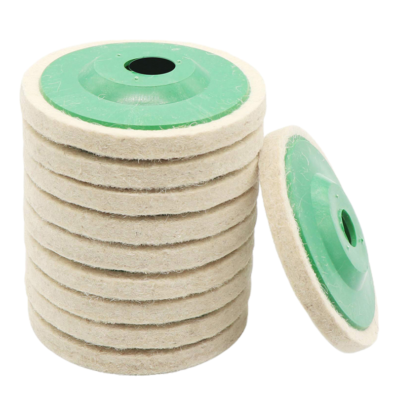 Packung Mit 10 Runden 10 Cm (4 Zoll) Wollfilz-polierscheiben Für 100-mm-winkelschleifer
