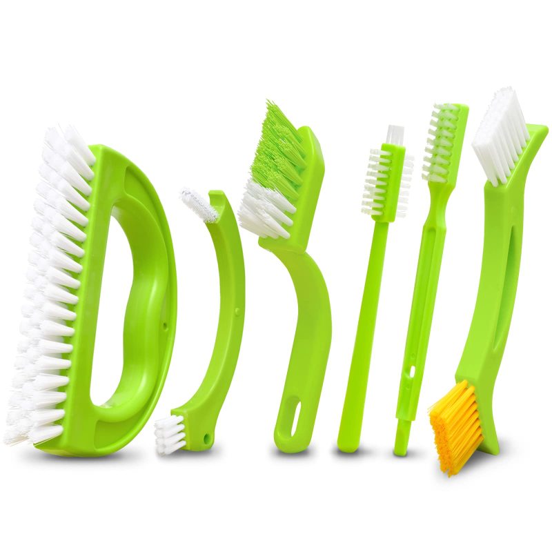 Set Mit 6 Grünen Fugenbürsten, Zur Gründlichen Reinigung, Mit Griff (grün)