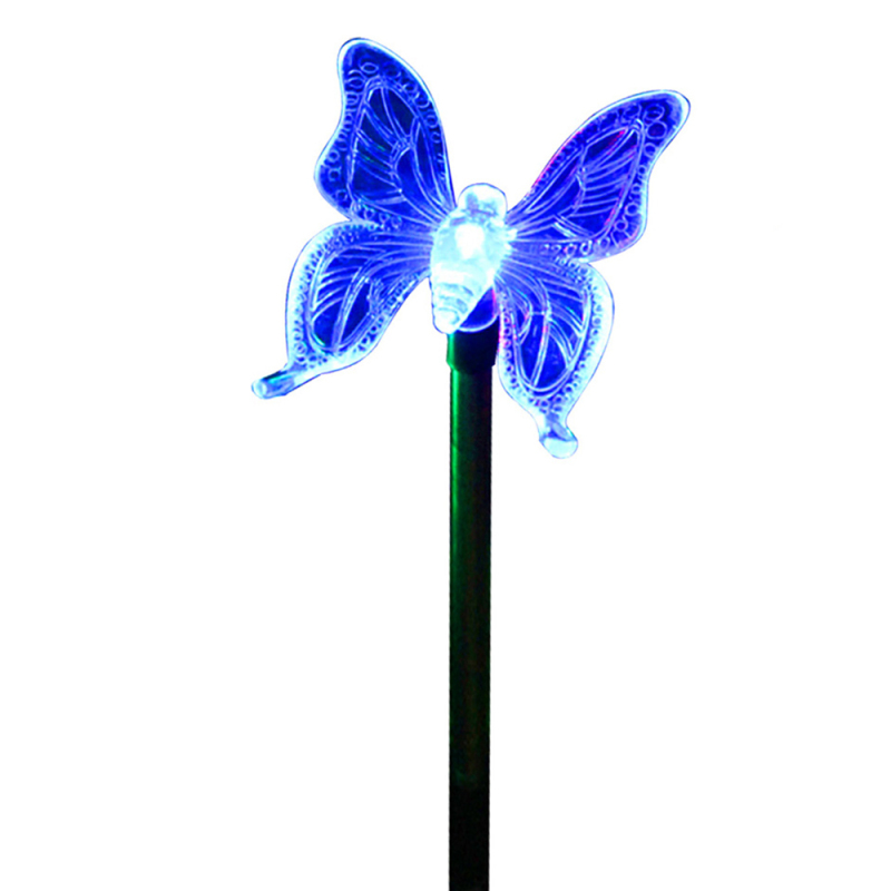 Solarbetriebene Led-gartenleuchte Mit Erdspieß, Mehrfarbige Schmetterlingsfiguren, Außenbeleuchtung Für Einfahrt, Hof, Rasen Und Terrasse