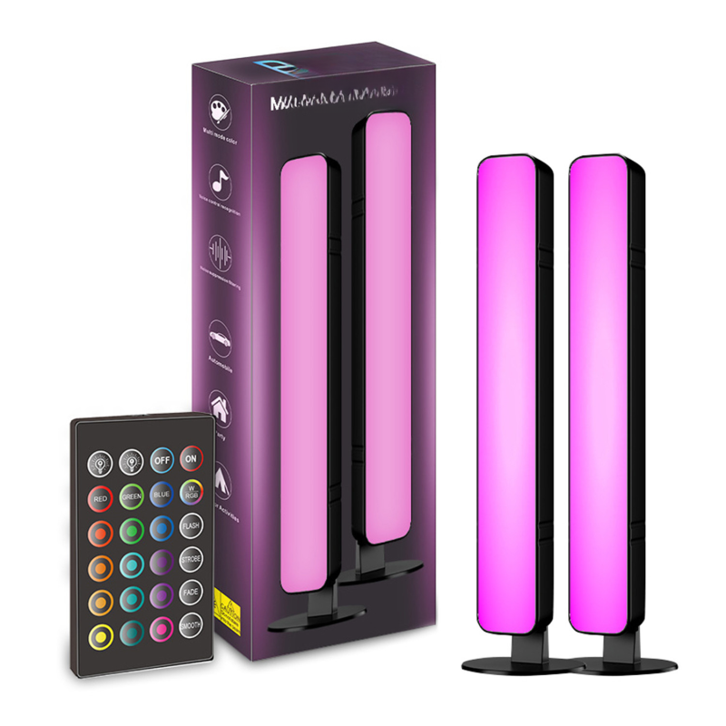 Set Aus 2 Rgb-led-lichtleisten, Mehrfarbige Streifen, Mehrfach Positionierbarer Sockel, Infrarotsteuerung, Zur Wand- Oder Wohnzimmerdekoration (über Usb)
