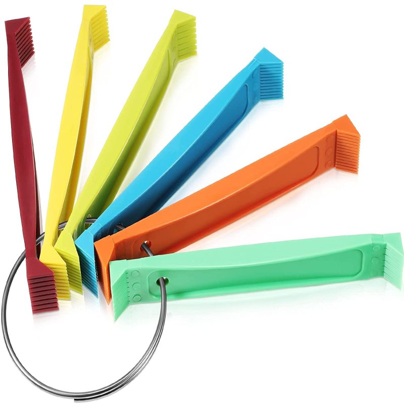Set Mit 6 Fcr6-kunststoff-flügelkämmen, 12 Abstände, Ringgriff (mehrfarbig)