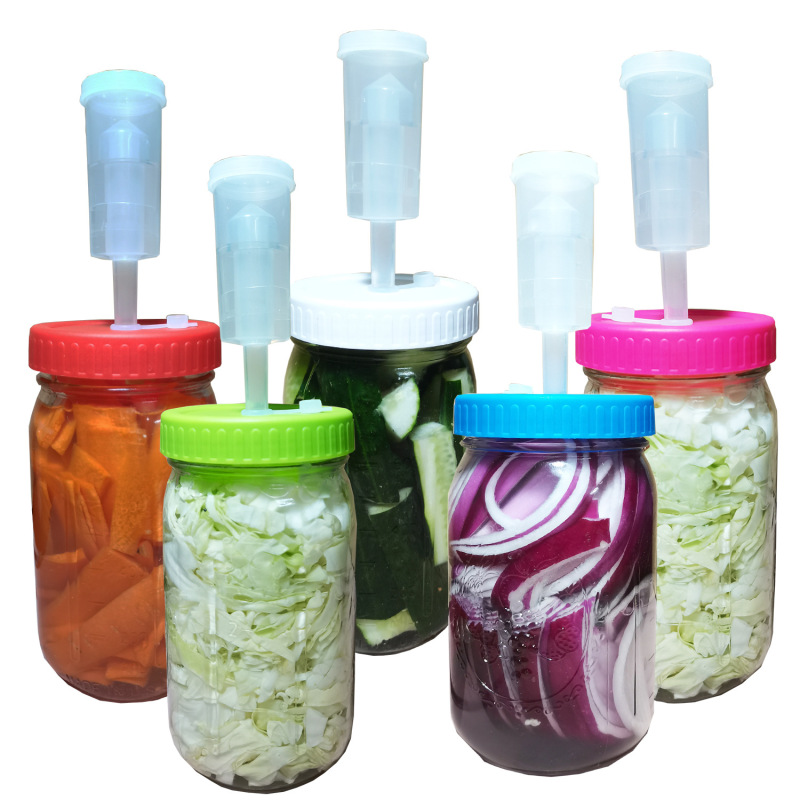 Gärdeckel Für Einmachgläser, Gärröhrchen, Gärset Aus Kunststoff Für Einmachgläser Mit Weiter Öffnung, Ideal Für Sauerkraut Und Scharfe Soße (rot).