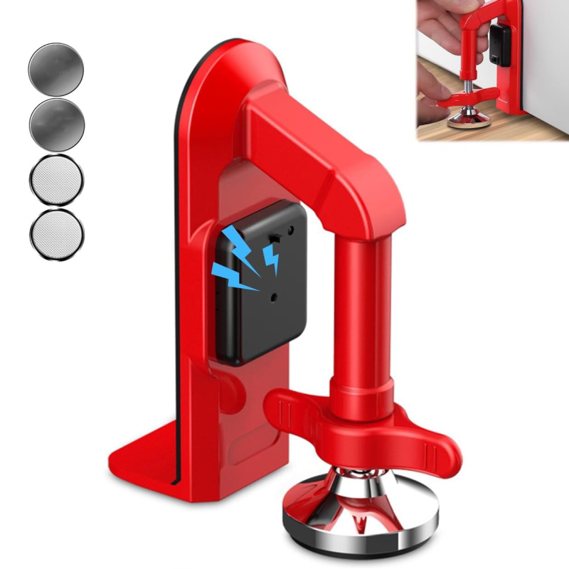 Tragbarer Türstopper Mit Einstellbarem 80db-diebstahlalarm, Einfach Zu Montieren (rot)