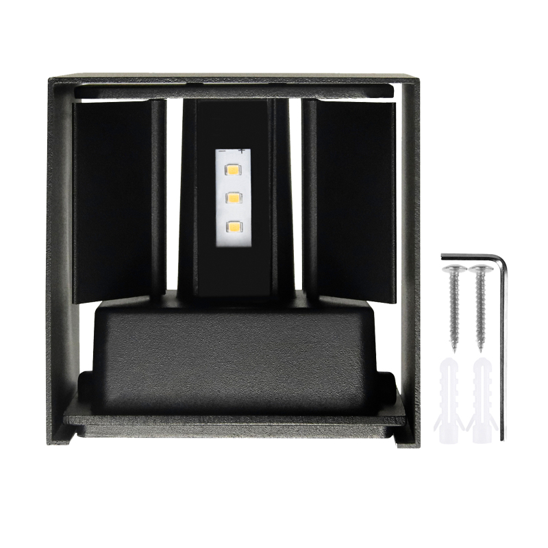 Außenwandleuchte Mit Auf- Und Abwärtsbeleuchtung, Aus Aluminium, Wasserdicht Nach Ip65, Einstellbarer Beleuchtungswinkel, Ideal Für Hof, Flur Oder Veranda.