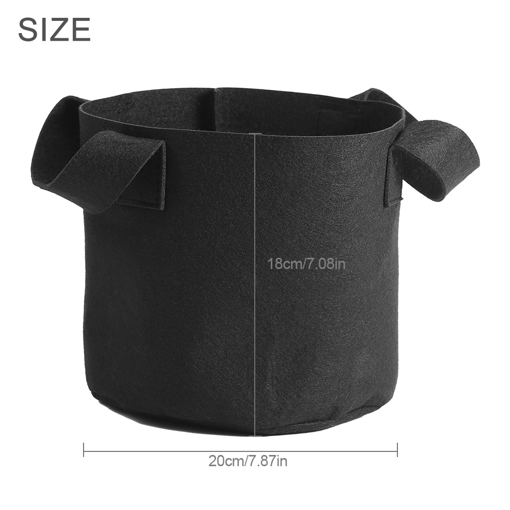 Sac De Culture Noir Pour Plantes, Légumes Et Fleurs, Aération, Pot De Plantation (5 Gallons, 25 X 30 Cm)