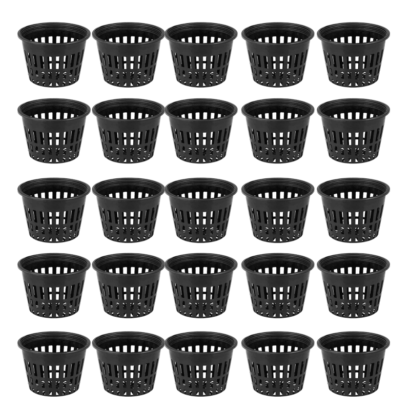 Packung Mit 25 Runden Kunststofftöpfen Mit Perforiertem Netzgewebe, 7,6 Cm (3 Zoll) Durchmesser, Für Hydroponischen Anbau, Ideal Für Balkon- Oder Büropflanzen.