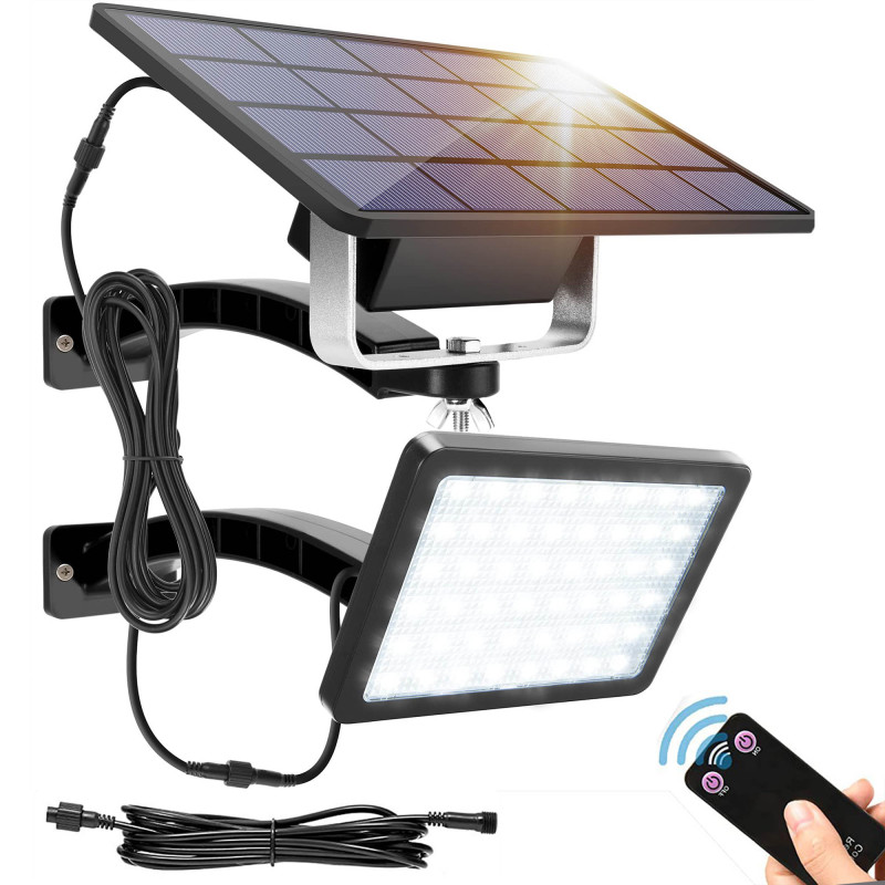 Solar-außenstrahler Mit 1000 Lumen, 48 Leds, Ip65 Wasserdicht, Ideal Zur Beleuchtung Von Wänden, Veranden, Gartenhäusern, Häusern Oder Garagen.