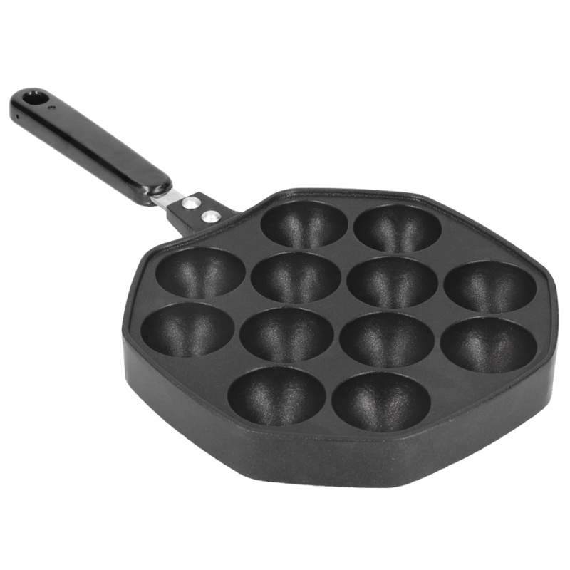 Takoyaki-form Aus Aluminium Mit 12 Mulden, Ideal Für Oktopusbällchen Und Windbeutel. Küchenutensil Für Den Haushalt.