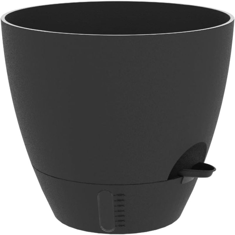 Selbstbewässernde Töpfe Mit Integriertem Abfluss Und Wasserstandsanzeige (schwarz, 30 Cm)