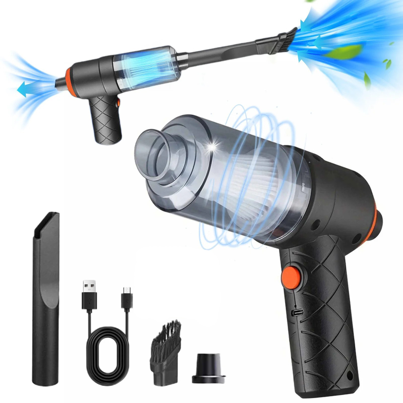 Tragbarer 15-watt-autostaubsauger Mit Starker Saugkraft, Kleiner Autostaubsauger, Mini-staubsauger Mit Usb-anschluss Und Reinigungstuch.