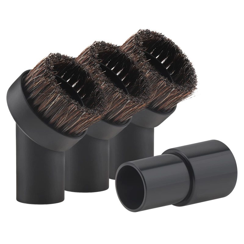 Set Runder Staubbürsten Aus Rosshaar Mit Universaladapter Für Staubsaugerschläuche Von 1,25 Bis 1,37 Zoll