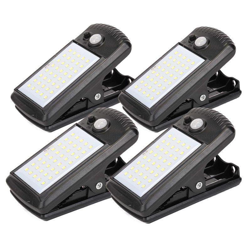 Set Mit 4 Solarbetriebenen, Bewegungsaktivierten Leuchten, 40 Leds, 2 Modi, Kabellos Und Wasserdicht (zum Anklemmen)