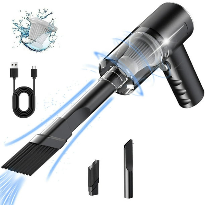 Tragbarer, Kabelloser Autostaubsauger, Starke 120-w-saugkraft, Kleiner Autostaubsauger, Mini-staubsauger Mit Usb-anschluss, Ideal Für Den Heimgebrauch