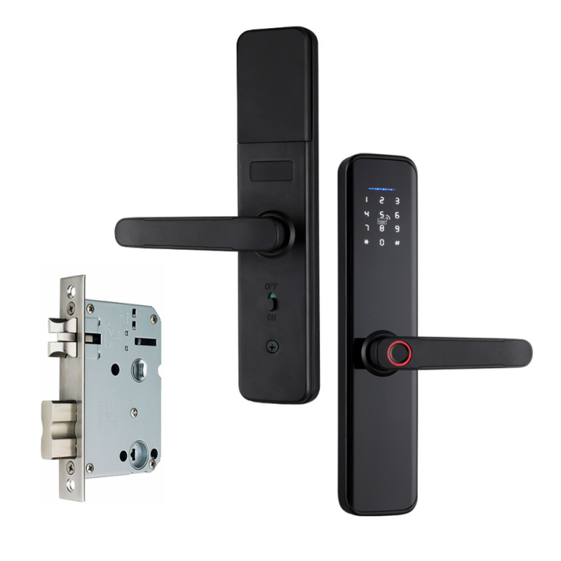 Das Smarte Türschloss Tuya Mit Fingerabdrucksensor, Tastatur Und Türgriff. Kompatibel Mit Der Tuya-app.