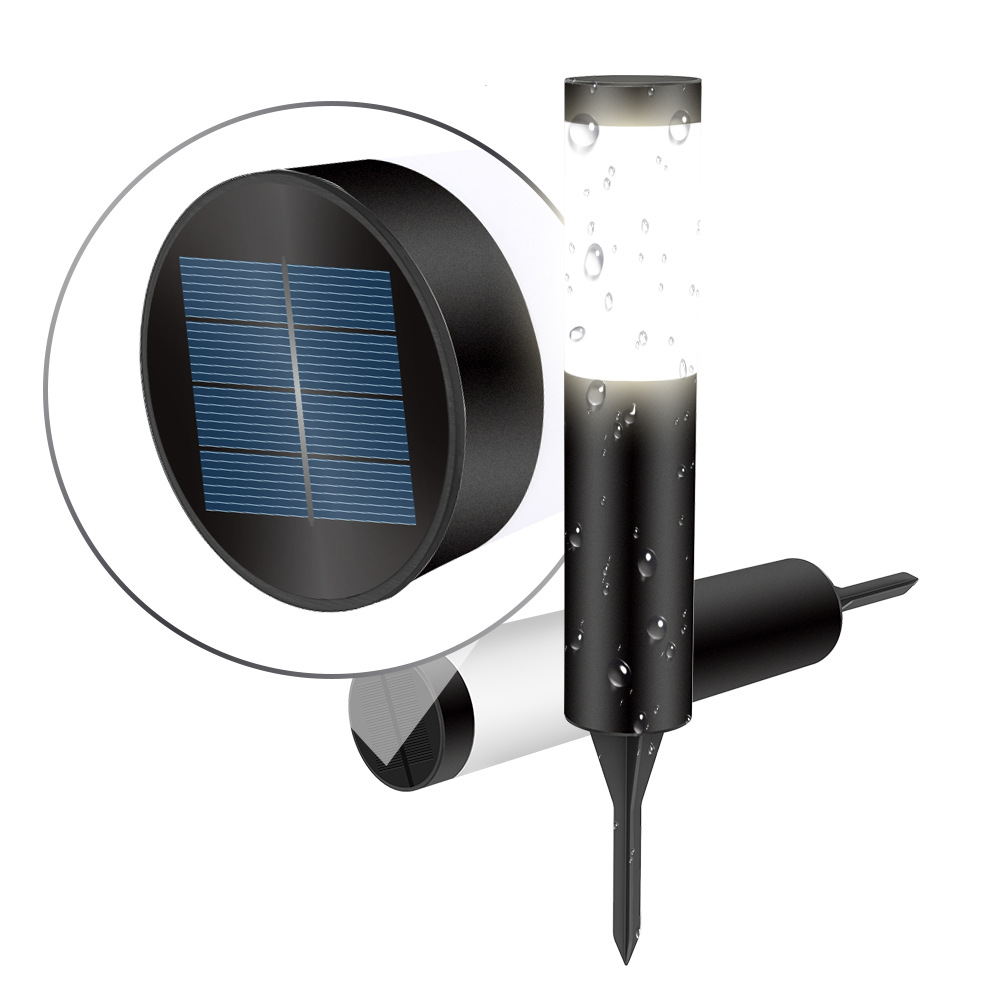 Lampes Solaires Pour L'Éclairage Paysager, Les Lampes De Jardin, Les Lampes De Camping Et Les Lampes De Pelouse. Lampes Solaires D'Extérieur Pour Jardin (cadre Noir, Lumière Chaude).