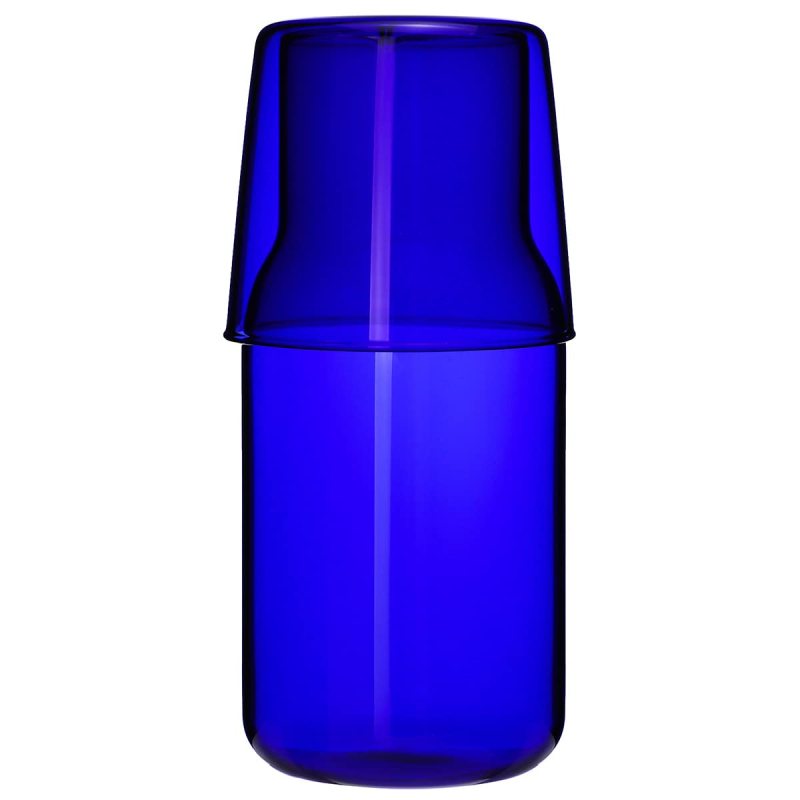 44cl Dunkelblauer Glaskessel Mit Tasse