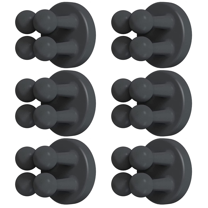 6er-set Silikon-zahnbürstenhalter, Wandhaken Zum Aufhängen Von Schwämmen Und Rasierern, Ideal Für Dusche, Badezimmer, Küche Usw. – Schwarz