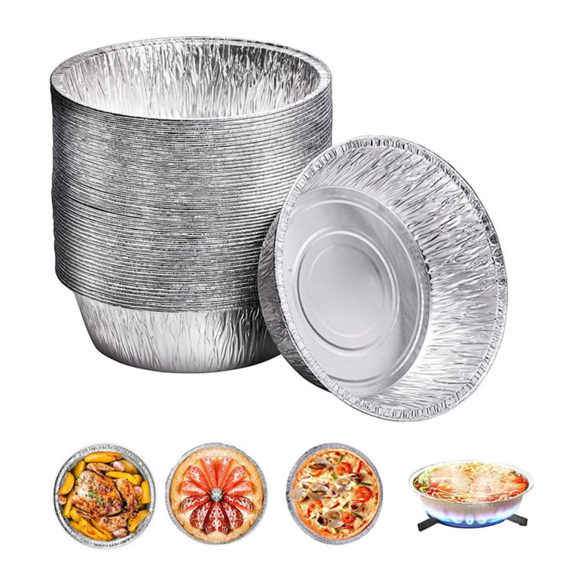 15 Cm Große Aluminium-tarteformen Mit Gewölbten Deckeln, Einweg-rundformen Für Mini-tartes, Zum Backen Und Aufbewahren (50 Stück)