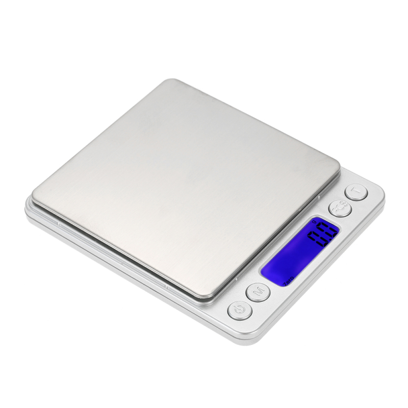 Digitale Küchenwaage, Digitale Lebensmittelwaage, Backwaage, Hintergrundbeleuchtetes Lcd-display, 2 Plattformen, Für Zuhause Und Unterwegs, 2000 G/0,1 G