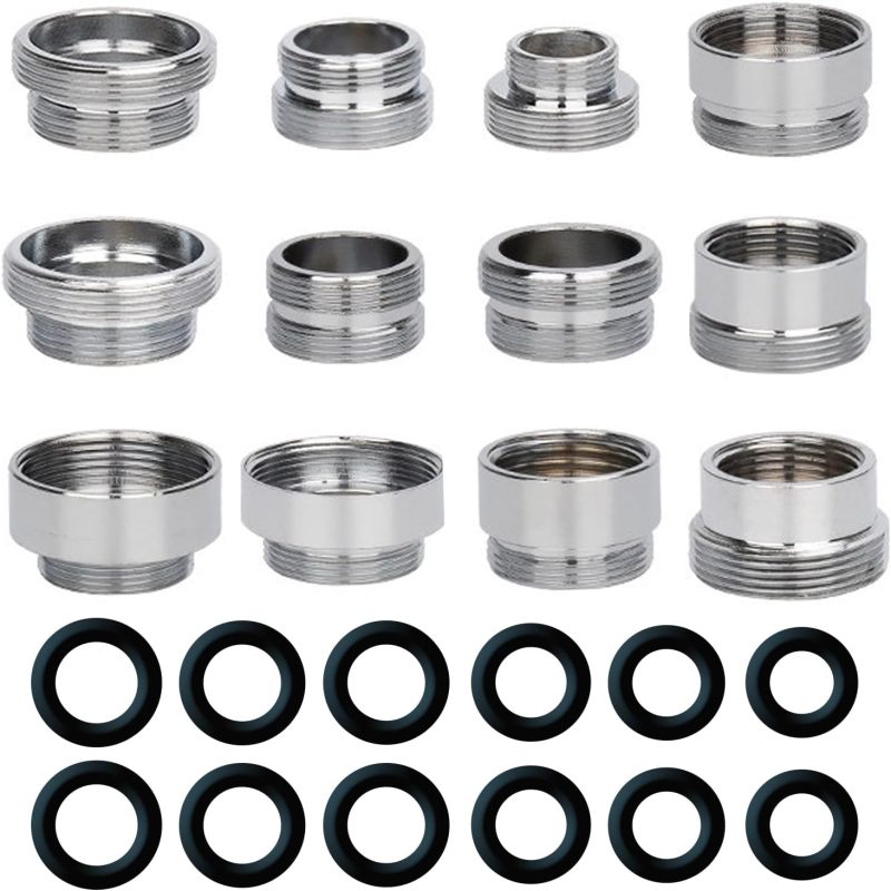 12-teiliges Wasserhahn-adapterset (6 Innen- Auf Außenadapter, 6 Außen- Auf Außenadapter, 16-24 Cm) Für Gartenschläuche Und Wasserfilter