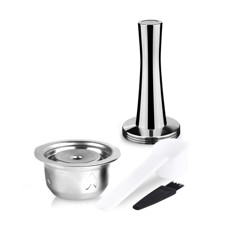 Set Wiederverwendbarer Edelstahlkapseln, Kompatibel Mit Nespresso Vertuoline Gca1, Delonghi Env135, Env150, Vertuoplus Bnv450wht1buc1 (mit Stopfer, Löffel, Reinigungsbürste)