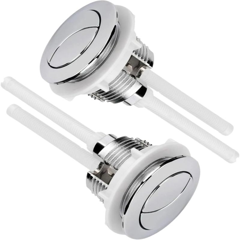 58-mm-doppelmengenspülventil Für Toilettenspülkasten, Silber, 2er-pack