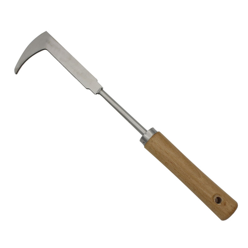 Unkrautstecher Aus Edelstahl Mit Holzgriff, Multifunktionales Gartenhandgerät