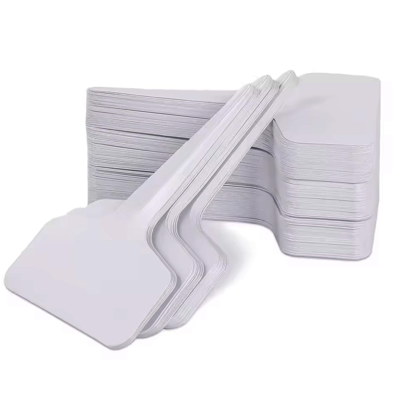 220 Weiße T-förmige Pflanzenetiketten, 6 × 10 Cm, Aus Wasserfestem Pvc, Wiederverwendbar, Für Blumen, Gemüse Und Topfpflanzen.