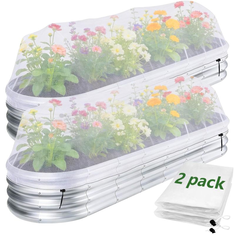 Gartennetz: 190 Cm X 100 Cm X 50 Cm - Insekten- Und Vogelschutz - Schutzgewebe Für Pflanzen In Hochbeeten (gemüse, Obst, Blumen)