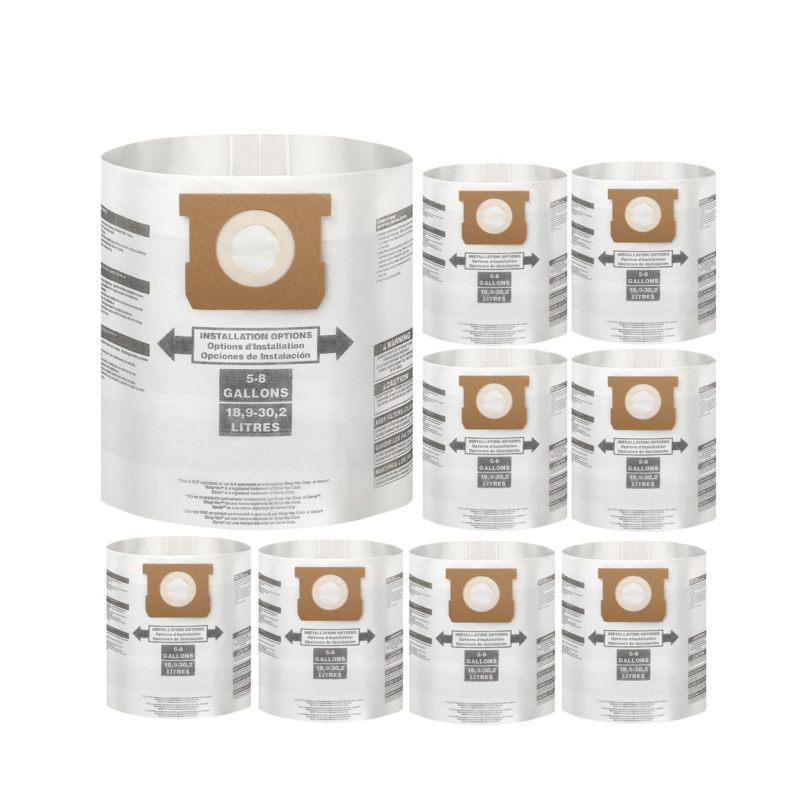 8er-pack Puresturdy Werkstattsaugerbeutel Für 5-8 Gallonen Staubsauger, Typ E 90661 9066133, Typ H 90671 9067133 Hocheffiziente Einweg-filterbeutel Vf2004, Vhbs Vdbs Für Die Sammlung