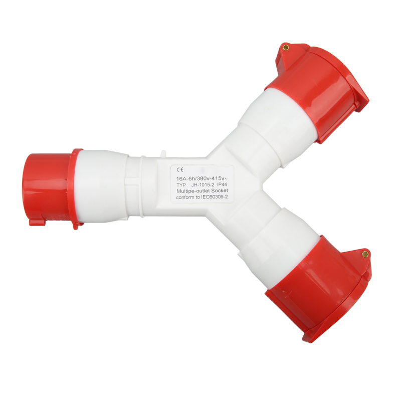 Multifunktionale 3-fach-industriesteckdose, 5-adrig, 3p Ne 16a, Ip44 Wasserdicht, Y-typ, Für Industrie Und Luftfahrt, 380–415 V