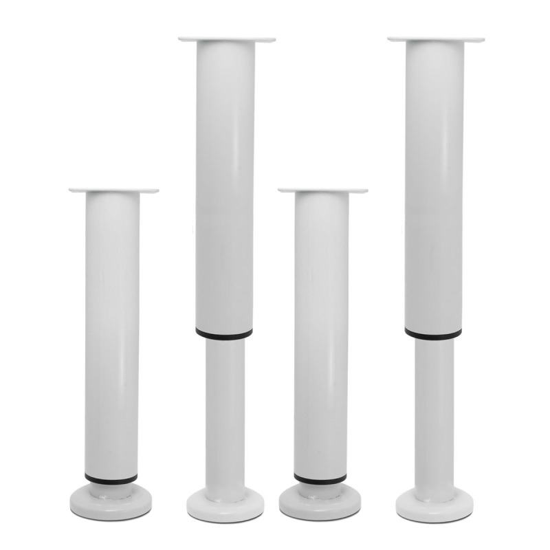 Verstellbare Möbelfüße Aus Gebürstetem Edelstahl, Weiß (25-42 Cm)