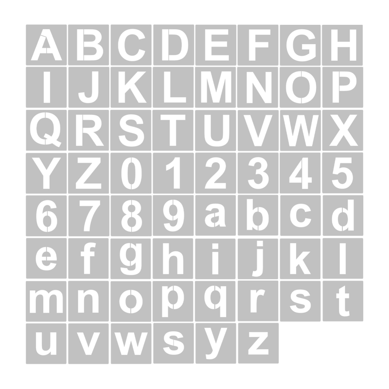 Buchstaben- Und Zahlenschablonen, 7,6 Cm (3 Zoll), Wiederverwendbar, Abwaschbar, Umweltfreundliches Pet (62 Stück)