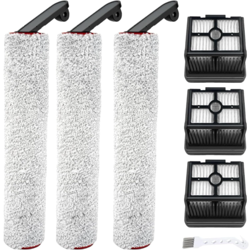 Zubehörset Für Die Bodenreinigung, 3 Filter + 3 Rotierende Bürsten + 1 Bürste (7 Teile)