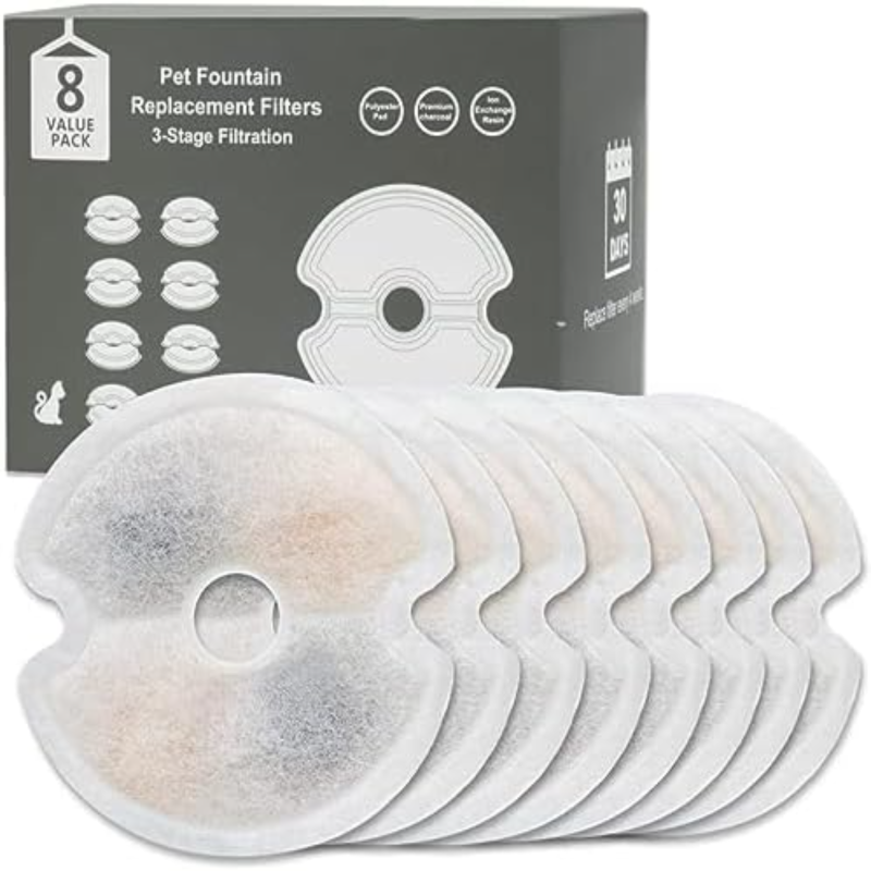 Ersatz-aktivkohlefilter Für Haustier-wasserspender (dreifachfiltersystem, 8er-packung)