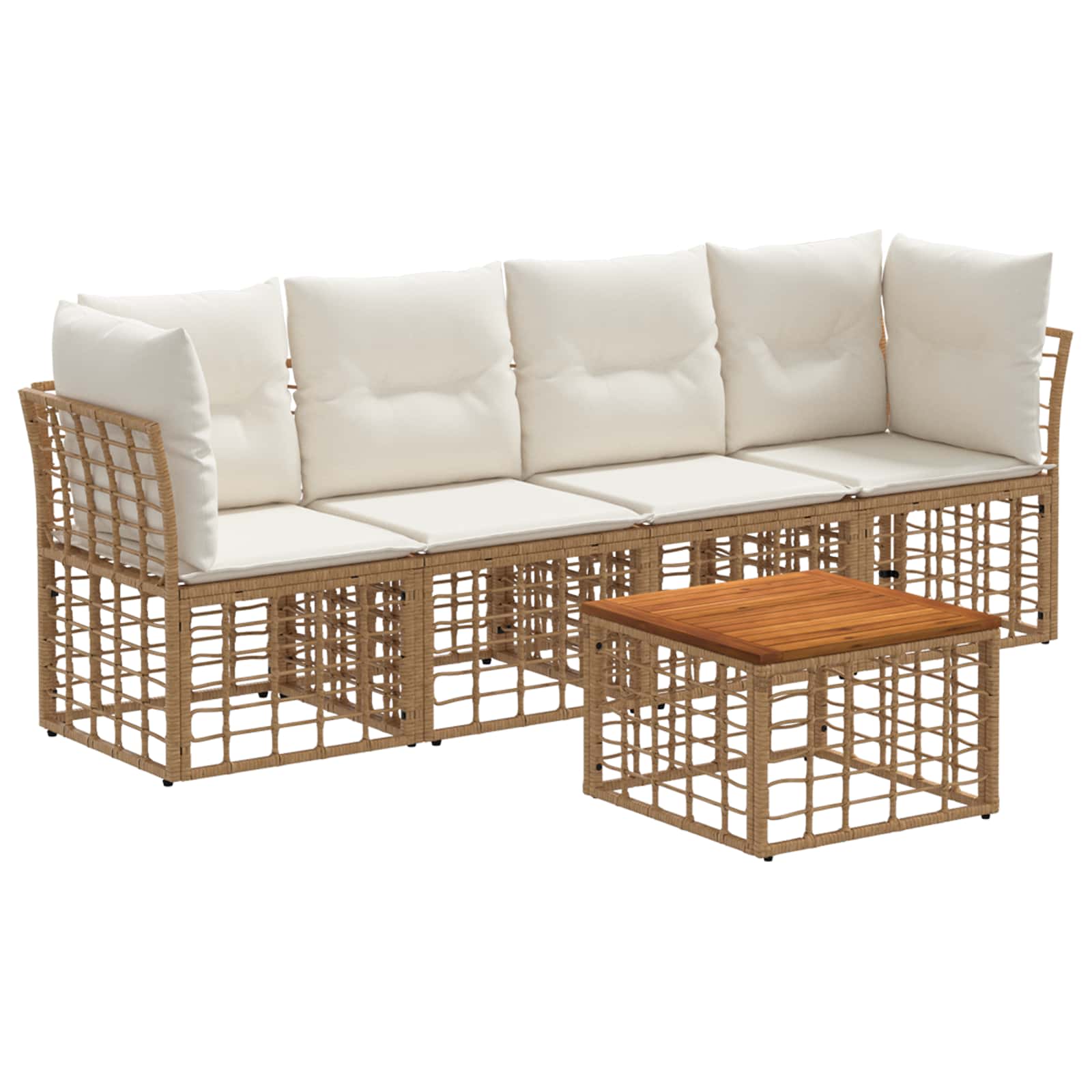 Maison Exclusive - Outdoor-sofagarnitur 5 Stk. 4-sitzer Natürlich