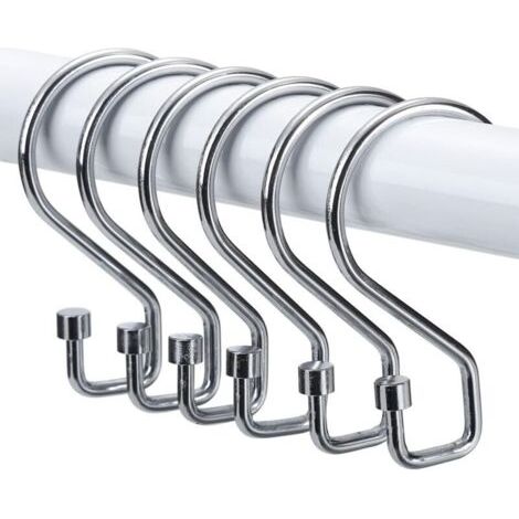 Paar Lntyq Duschvorhangringe, Set Mit 12 Rostfreien S-förmigen Haken, Mehrzweckhaken Für Duschvorhänge, Küchenutensilien, Kleidung, Handtücher (silber)