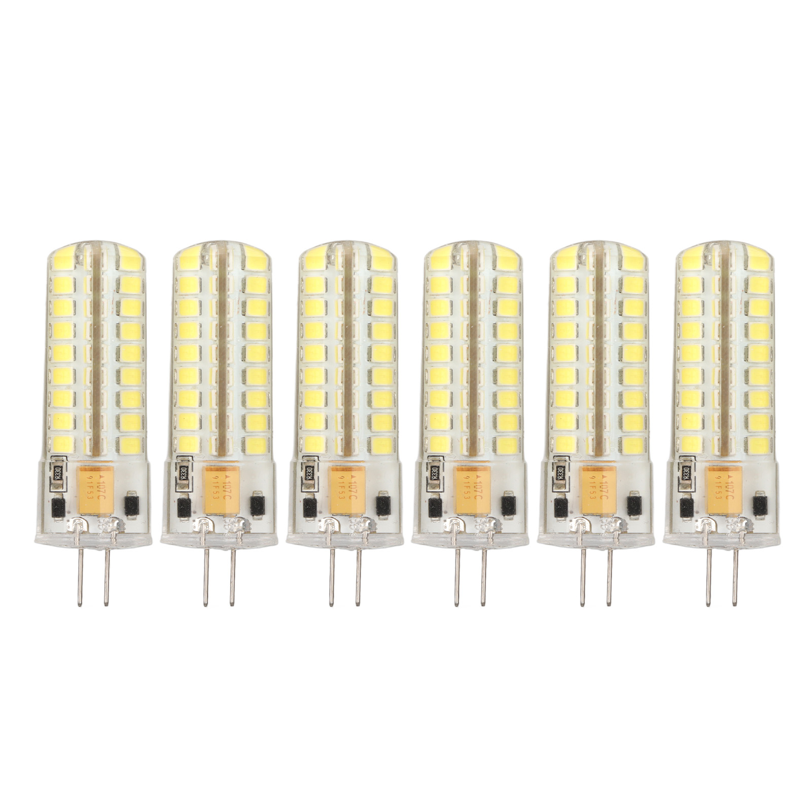 Lot De 6 Ampoules Led G4 700 Lm 7 W 72 Led, Éclairage À 360°, En Silicone, Pour Plafonnier Ou Applique Murale, 12 V Ac/dc, Lumière Blanche