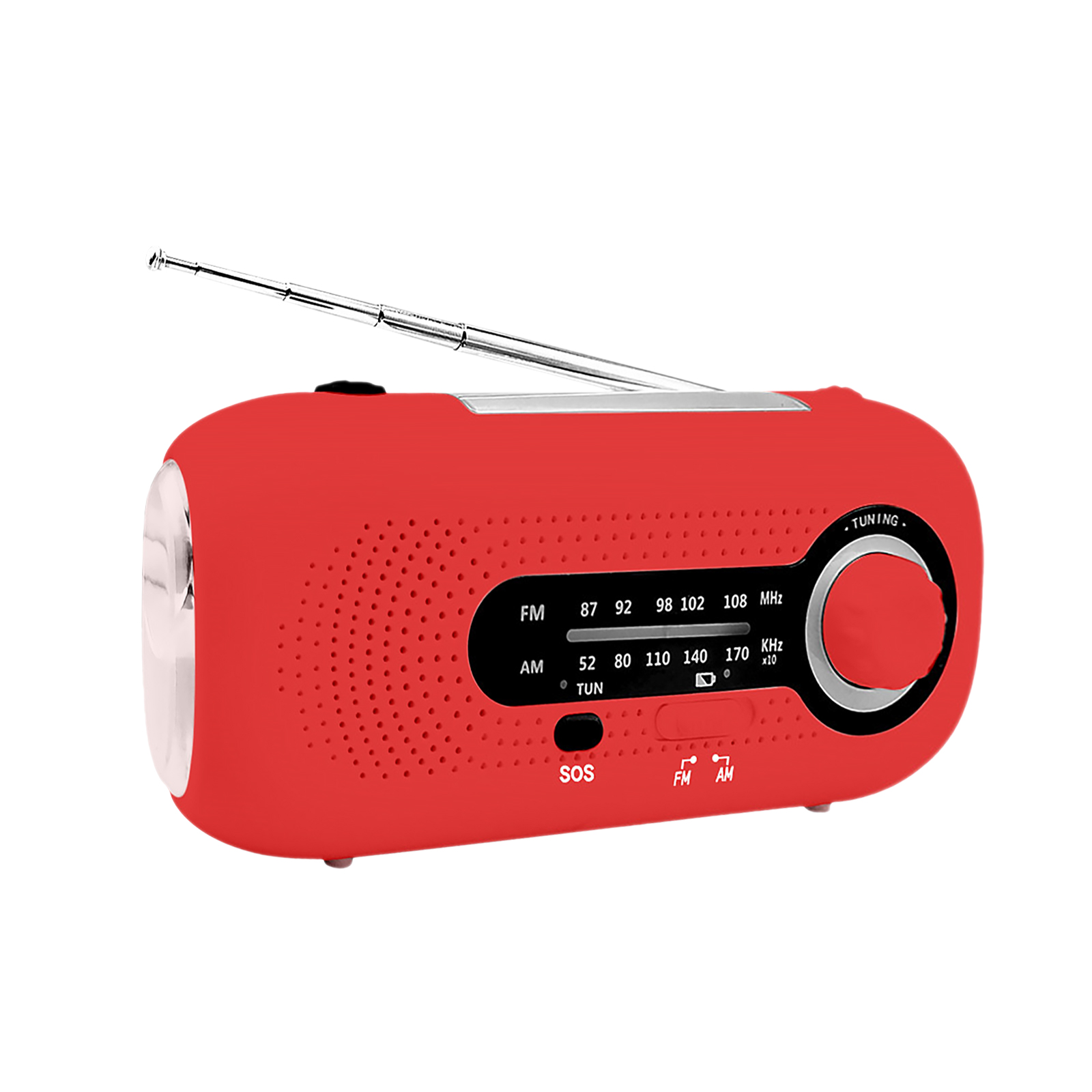 Radio Solaire À Manivelle Avec Alarme Sos, Radio Am/fm D'Urgence, Batterie Rechargeable, 4 Modes, Lampe Torche, Prise Casque Et Port Usb Pour Le Camping Et La Randonnée.