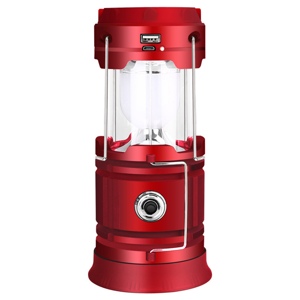 Lanterne De Camping Portable Et Pliable À Led, Rechargeable Par Usb Et À Énergie Solaire, Idéale Pour La Randonnée, La Pêche Et Les Situations D'Urgence En Extérieur.