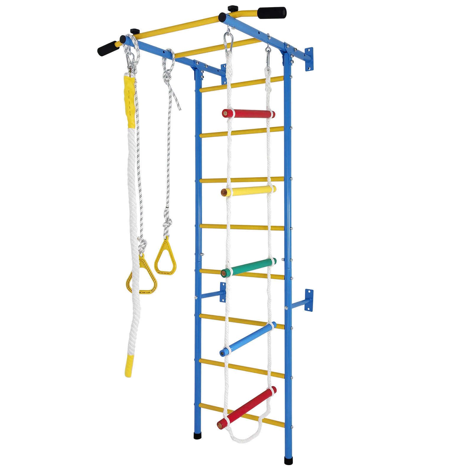 5-in-1 Kinder-klettergerüst Aus Stahl Mit Stange, Seil Und Ringen Homvra