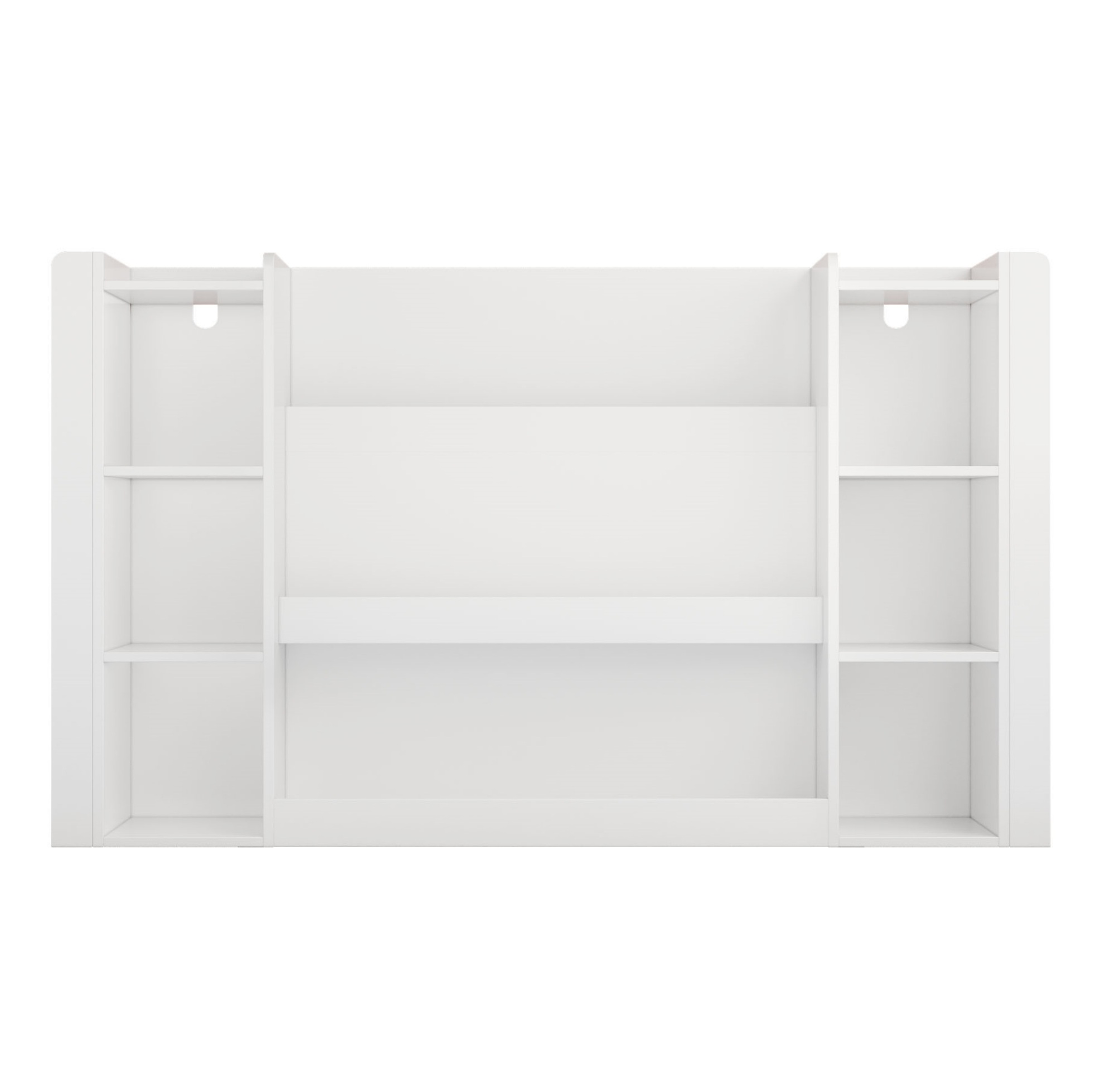 Kinderbücherregal Mit Stauraum Und Buchdisplay Aus Weißem Mdf, 140 X 30 X 95 Cm, Homvra