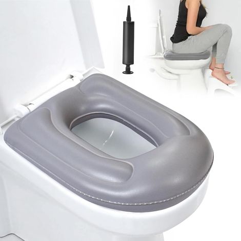Coussin De Siège De Toilette Gonflable Avec Ventouse, Housse De Siège De Toilette Réglable En Hauteur, Étanche, Housse De Siège De Toilette Pour Adultes, Handicapés, Personnes Âgées