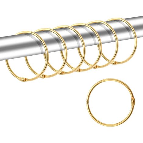 12 Vergoldete, Rostfreie Duschvorhangringe Aus Metall, Badezimmer/umkleidekabine