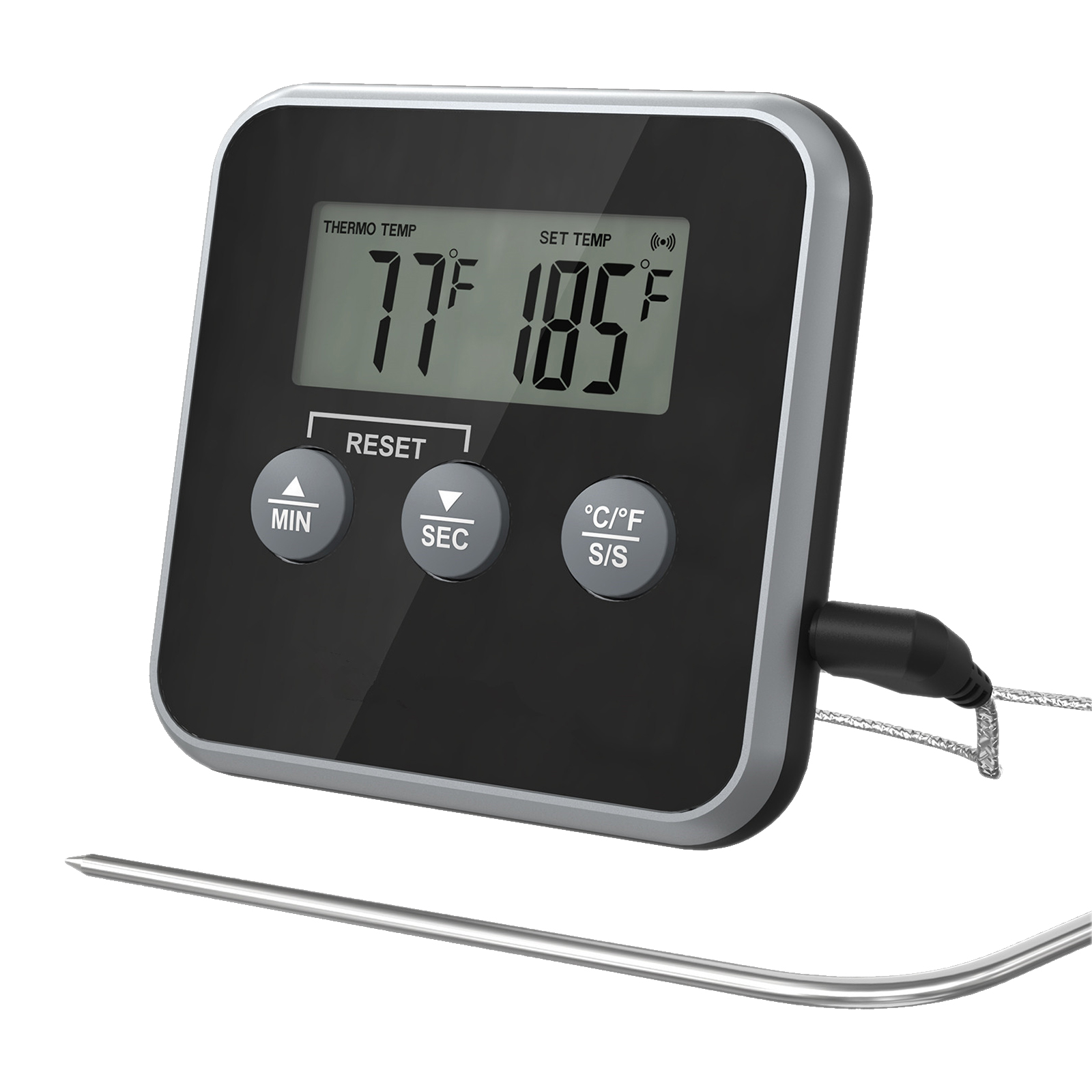 Digitales Fleischthermometer, Lebensmittelthermometer Für Grills, Smoker-thermometer Mit Intelligentem Kochmodus, Timer Und Ofenalarm.