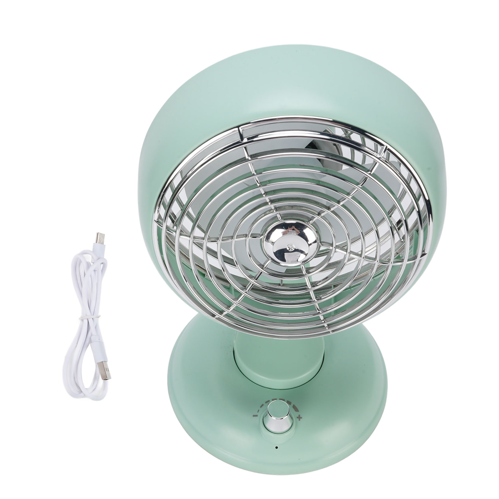 Ventilateur Oscillant Vintage Rechargeable Par Usb, Tête Inclinable, Silencieux Pour Le Bureau.