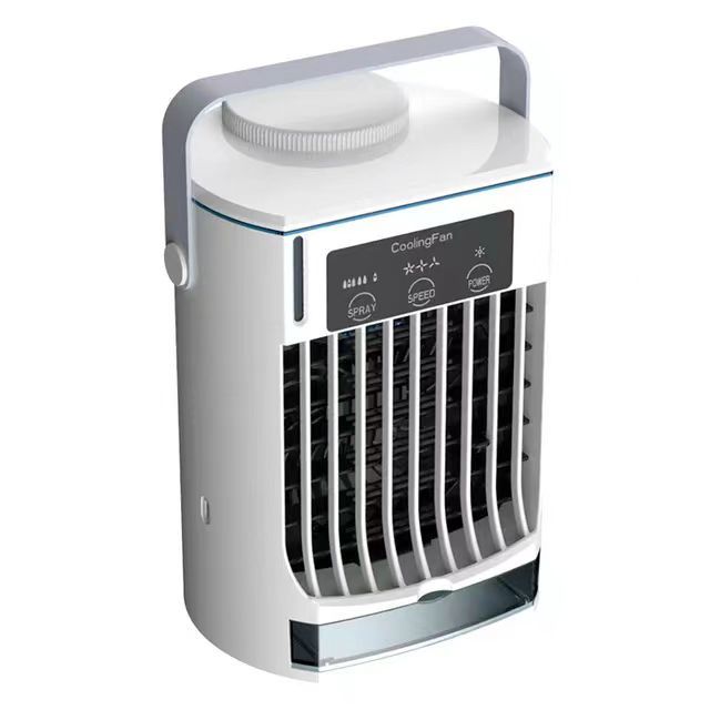 Vente Directe D'Usine , Humidificateur D'Air Froid À Jet D'Eau, Ventilateur De Bureau Avec Interface Usb, Blanc.
