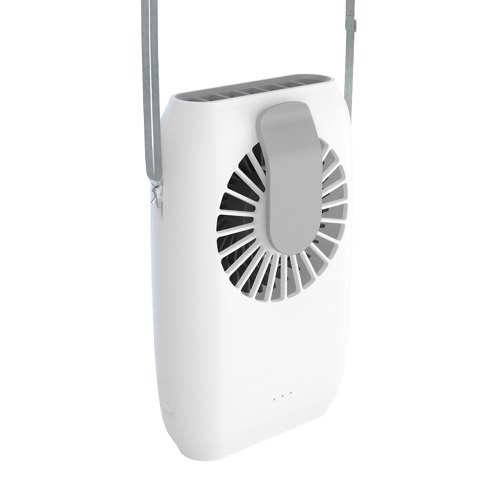 Ventilateur De Cou Suspendu, Mini Ventilateur De Bureau Rechargeable Avec Fonction Batterie Externe, Ventilateur De Refroidissement Réglable À 3 Vitesses