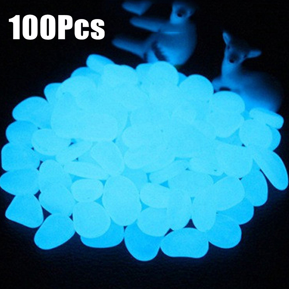 100 Phosphoreszierende Kieselsteine Für Gärten, Wege, Aquarien, Dekoration, Pflanzen, Leuchtsteine