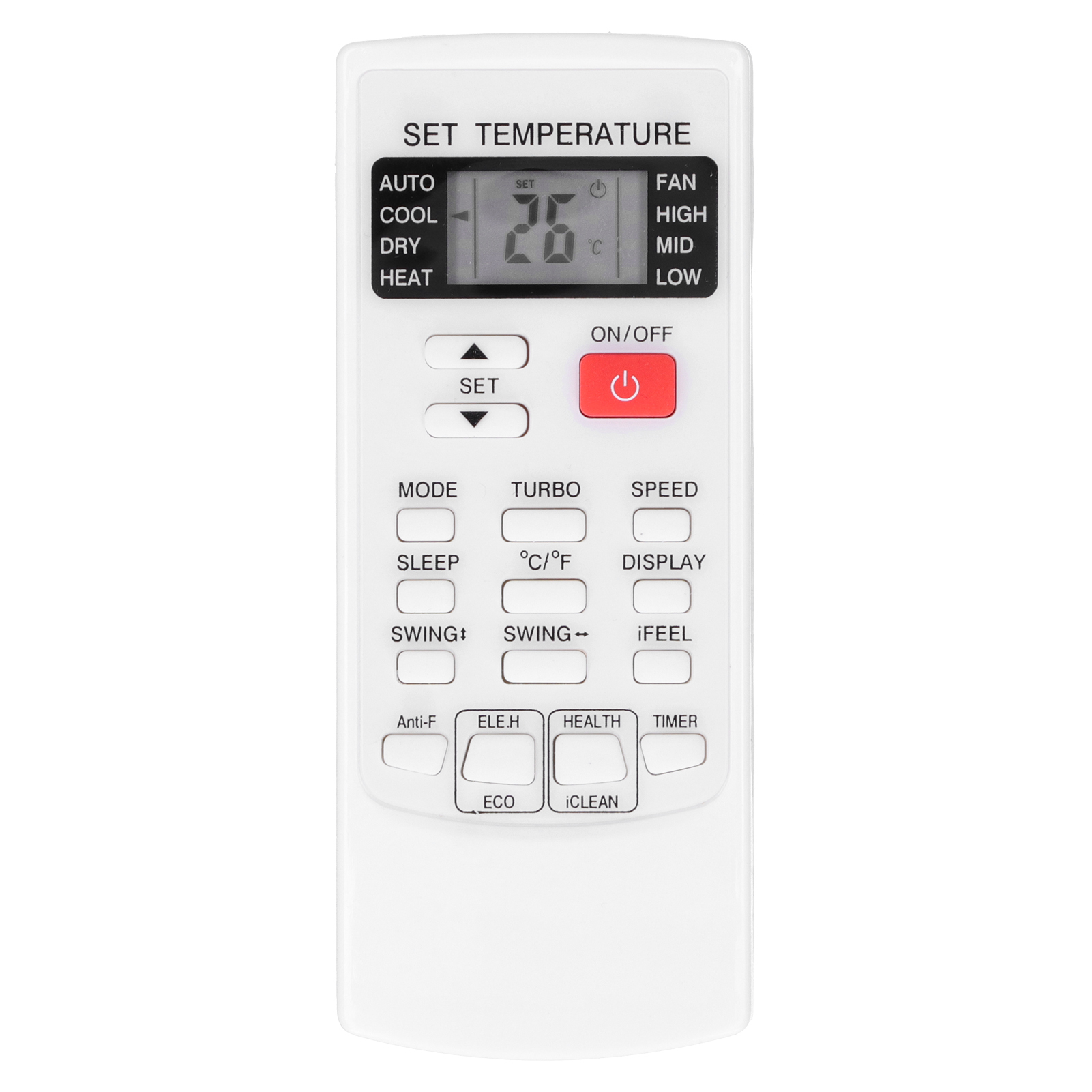 Ersatzfernbedienung Für Abs-klimaanlage, Kompatibel Mit Aux Ykrh/102e (weiß).
